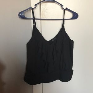 Black Ruffle Crop Top